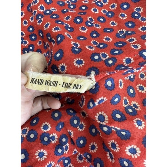 Montenapoleone Women's Red Floral Belted Robe Size 2 Made in Italy 70s? - Picture 14 of 15